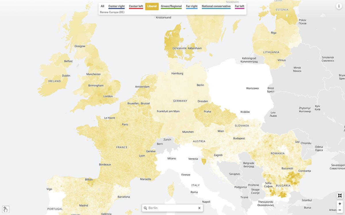 Liberal Party Strongholds in Europe