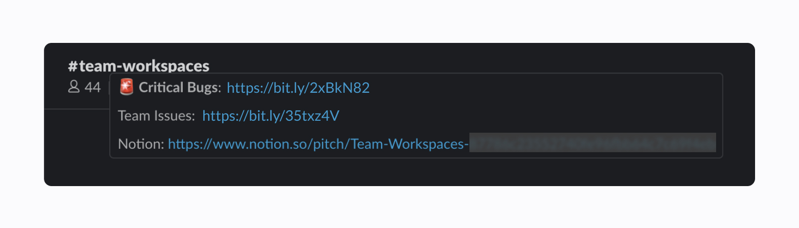 Link to important info from your Slack description