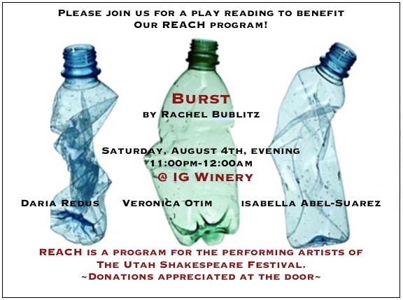 BURST reading with REACH at the Utah Shakespeare Festival graphic.