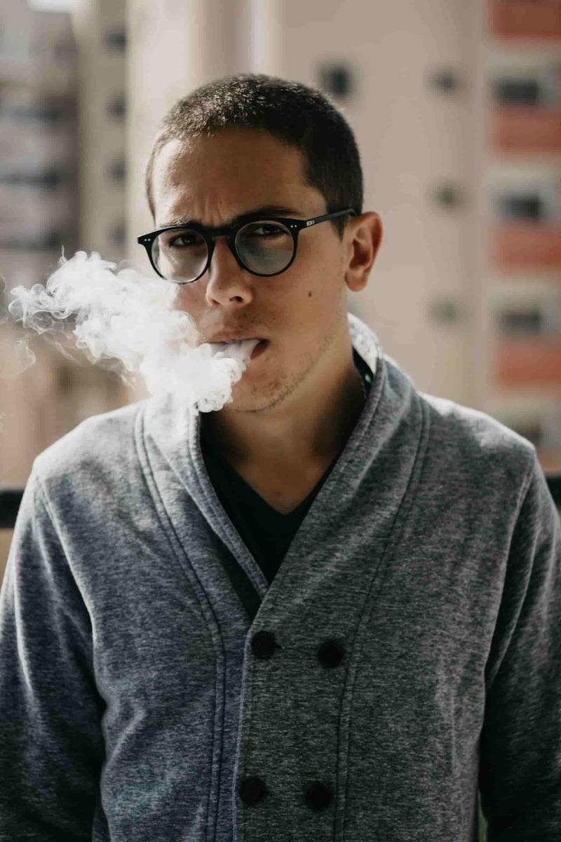 Man smoking marijuana