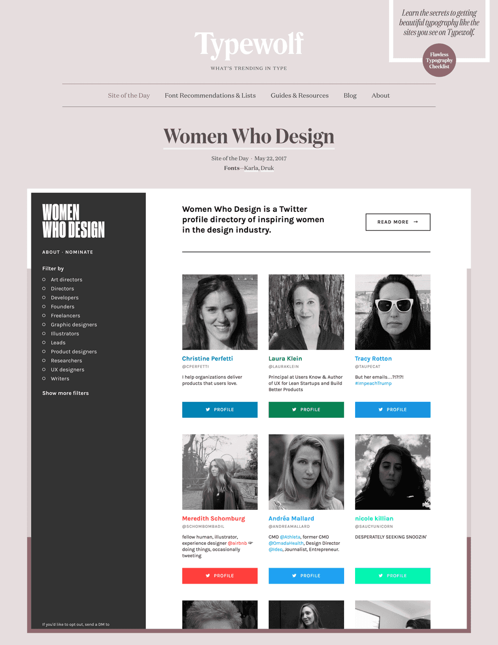 Women Who Design on Typewolf
