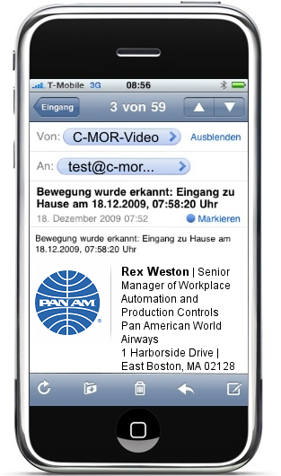 side-by-side email signature wraps on smartphone