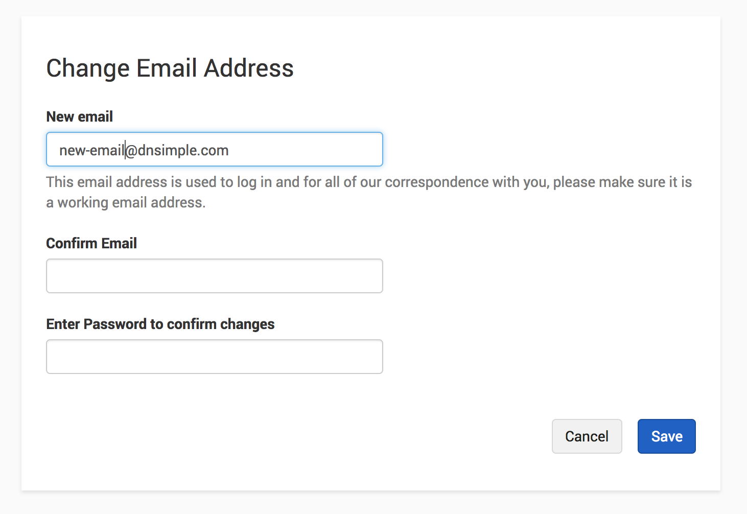 Enter email address