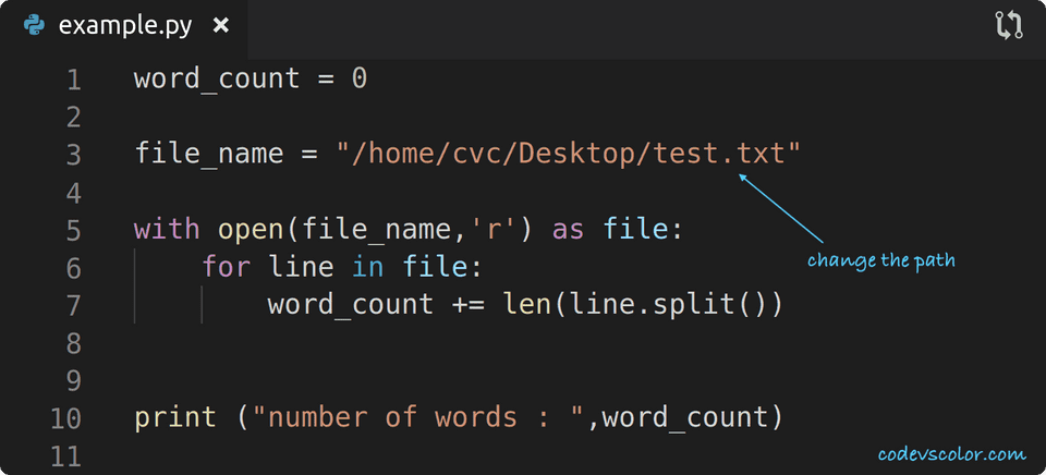 python count words in file