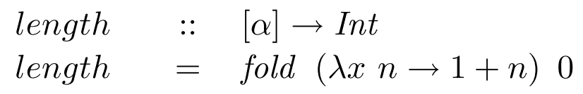 Length implemented using fold