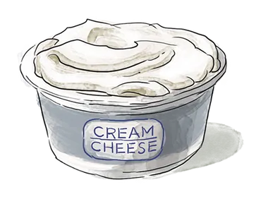 Illustration of a Creme Cheese Container