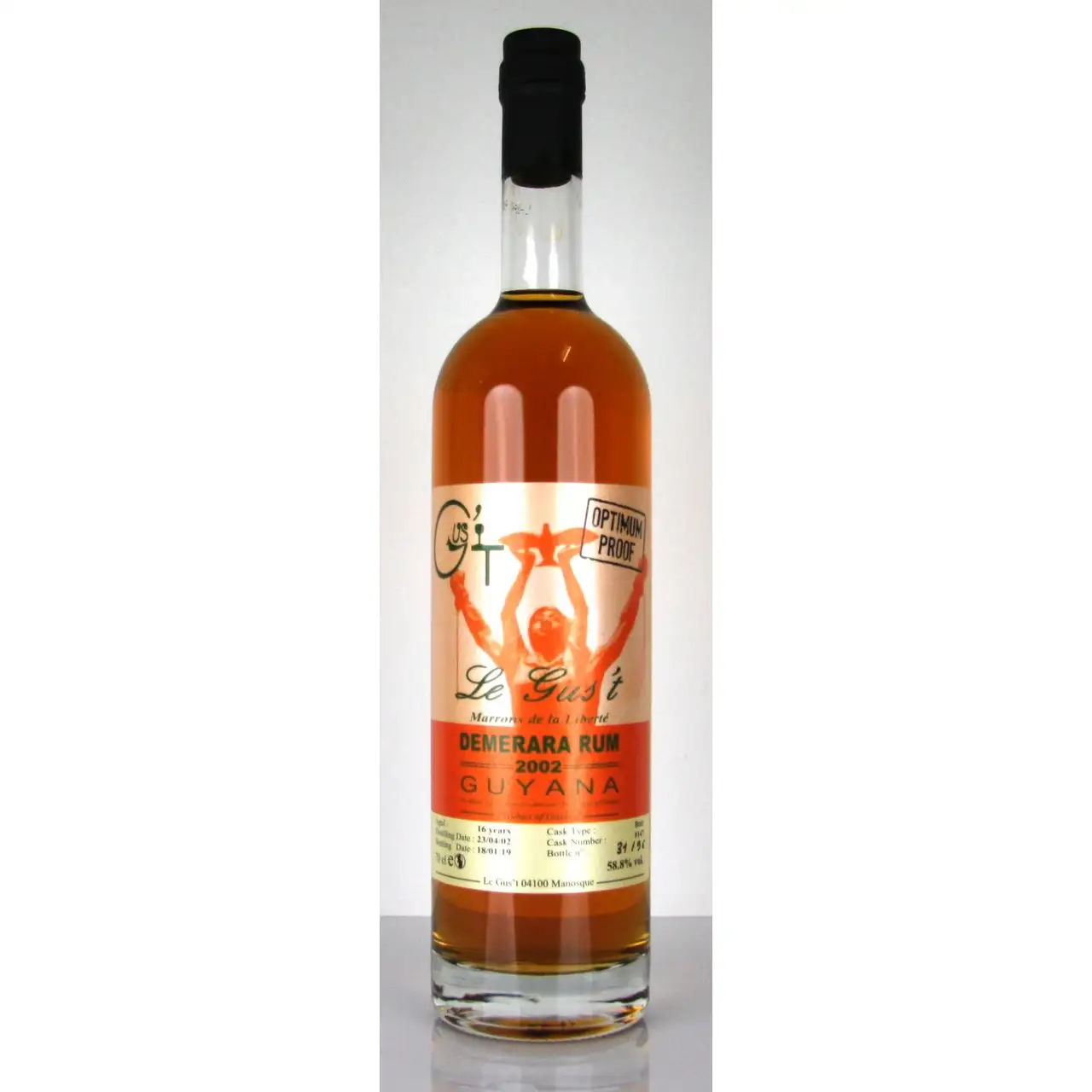 Image of the front of the bottle of the rum Marrons de la Liberté Optimum Proof
