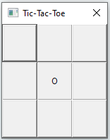 Tic tac toe Main window after patch