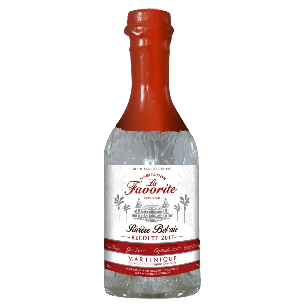 Image of the front of the bottle of the rum Rivière Bel‘Air Récolte