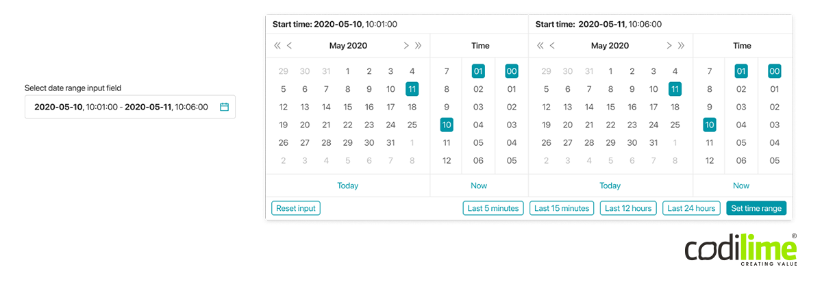 Input field with a range