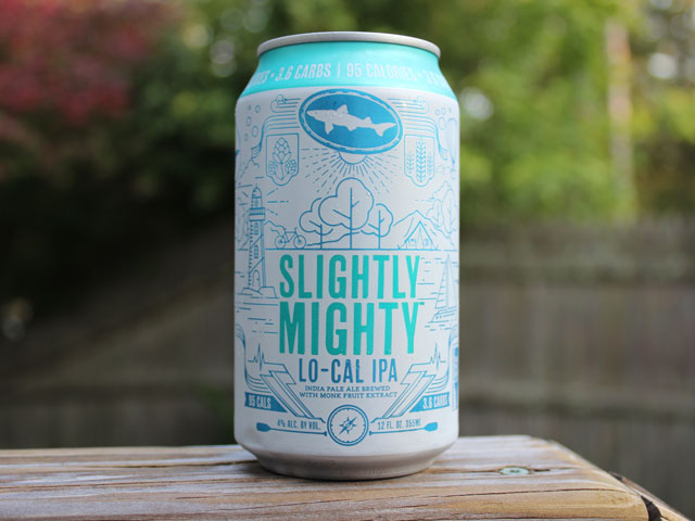 Slightly Mighty, a low-cal IPA brewed by Dogfish Head
