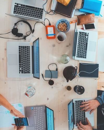 People working at a desk