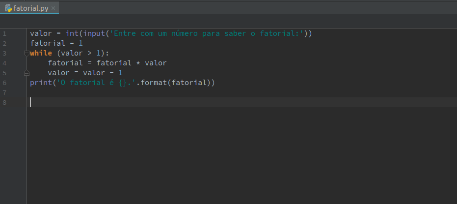 Script Python fatorial