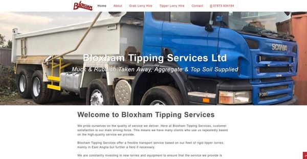 Bloxham Tipping Services website frontpage