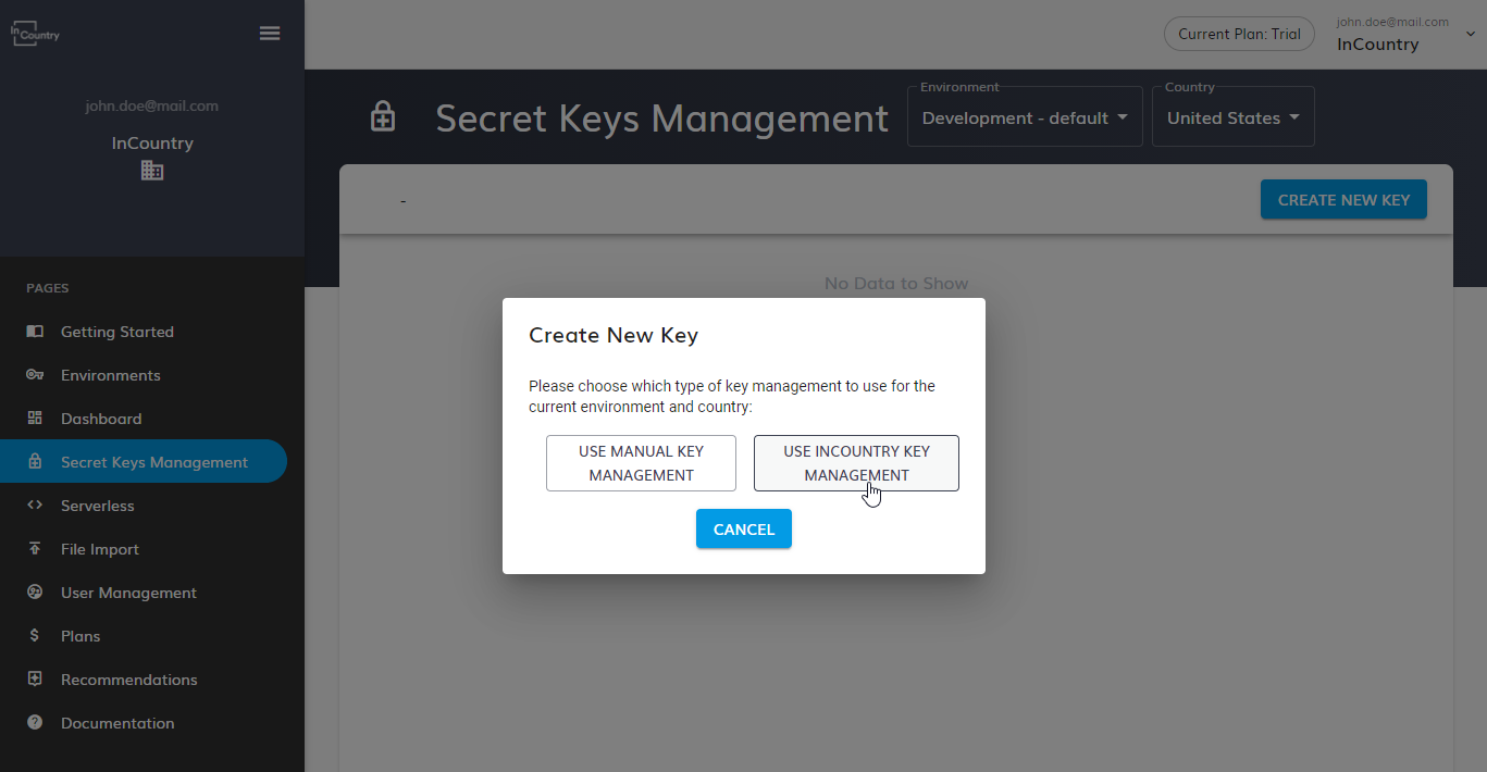 Use InCountry Key Management