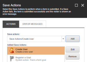 Add Create User save action