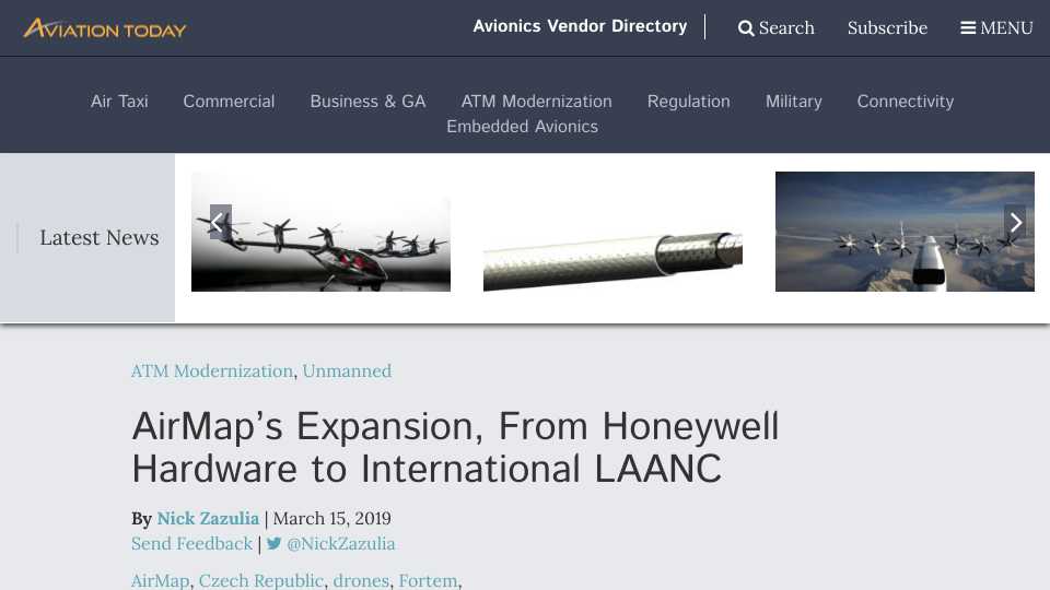 AirMap's Expansion, From Honeywell Hardware to International LAANC