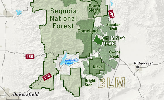 area map of Chimney Peak Wilderness