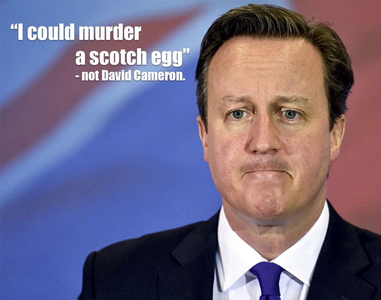 Although I have no problem believing that Boris Johnson said it. A photo of David Cameron with the false quote