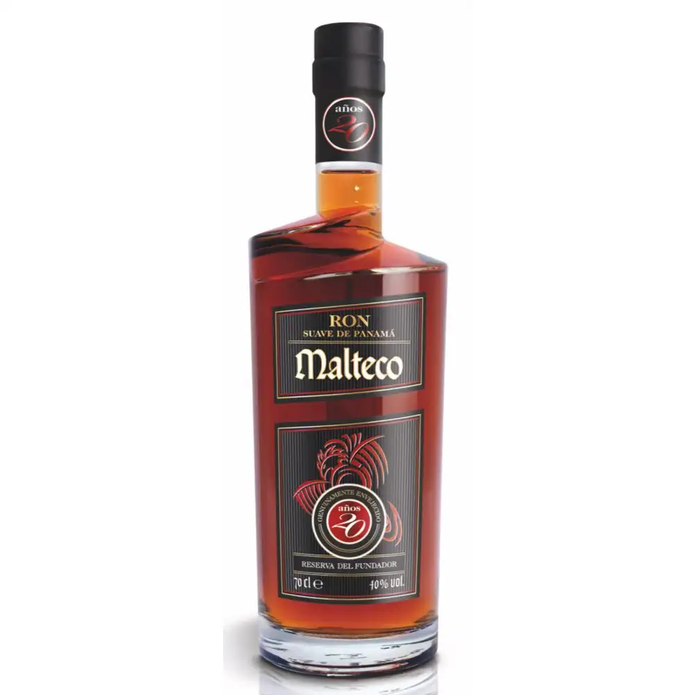 Image of the front of the bottle of the rum Malteco 20 Years - Reserva Del Fundador