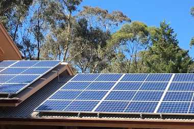 Solar panels on residential roof