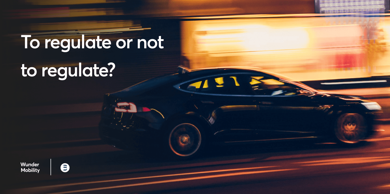 Template titled "To Regulate Or Not To Regulate?" featuring an image of a fast driving car in nigh time.