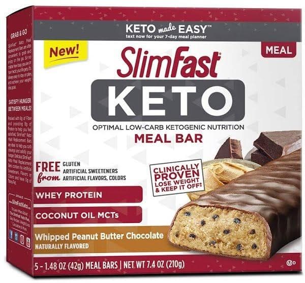 SlimFast Keto Meal Replacement Bar Whipped Peanut Butter Chocolate