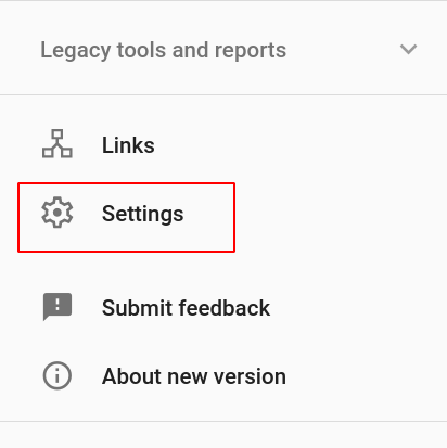 Search Console Website Settings