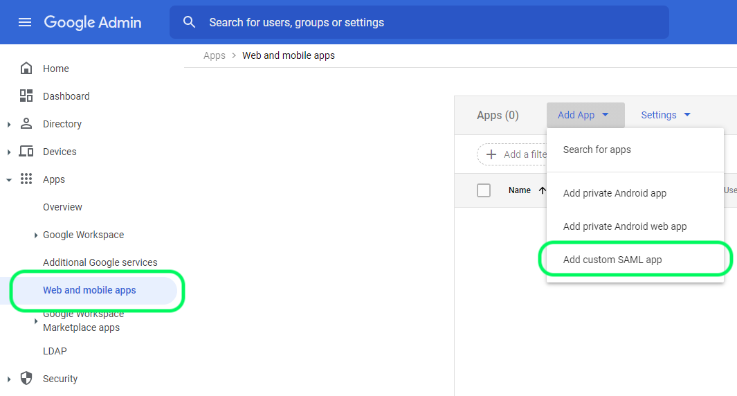 Create a SAML App
