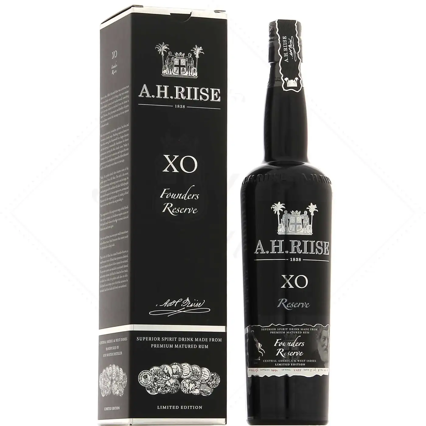 Image of the front of the bottle of the rum XO Founders Reserve 1st Edition