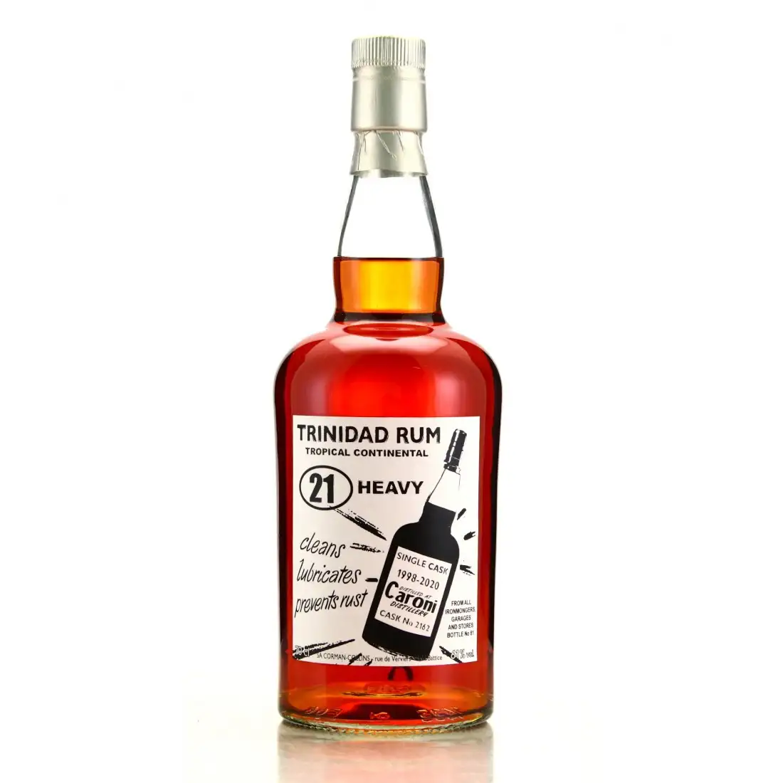 Image of the front of the bottle of the rum 1998