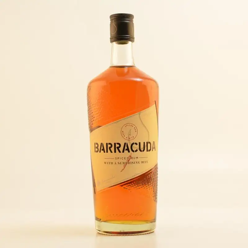 Image of the front of the bottle of the rum Barracuda Spiced Rum with a Surprising Bite