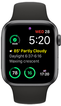 Apple Watch Face screenshot of the Travel Focus