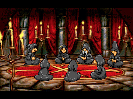 A cabal summoning a dragon in Discworld A cabal summoning a dragon in Discworld