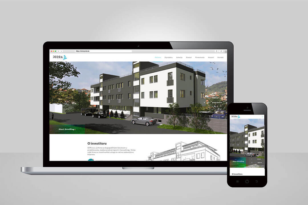 Project Jedra Sarajeva Real Estate, Website Design, SEO Optimization, Digital Marketing, Facebook, Social Media