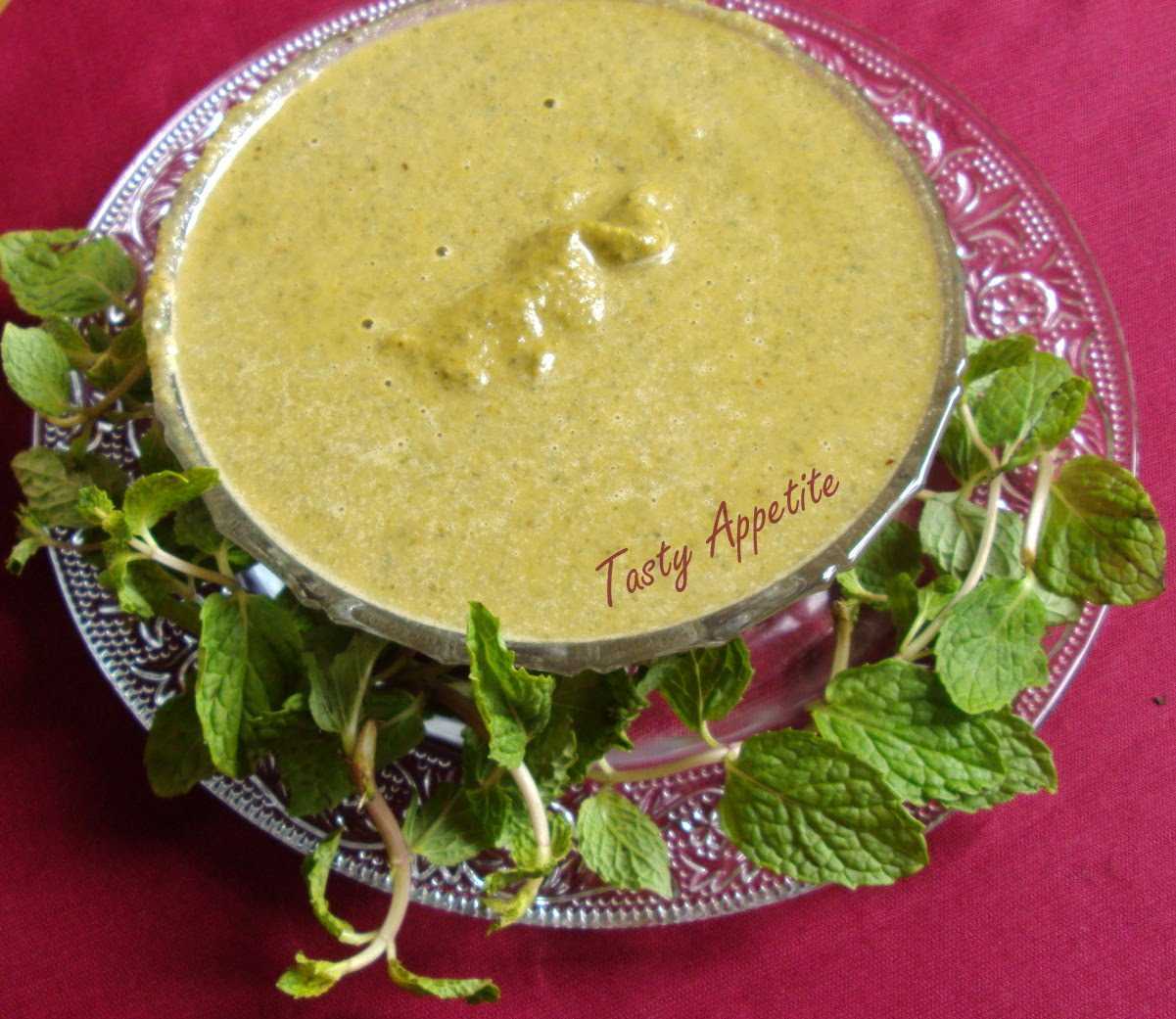 Mint Leaves Chutney Pudina Chutney Tasty Appetite