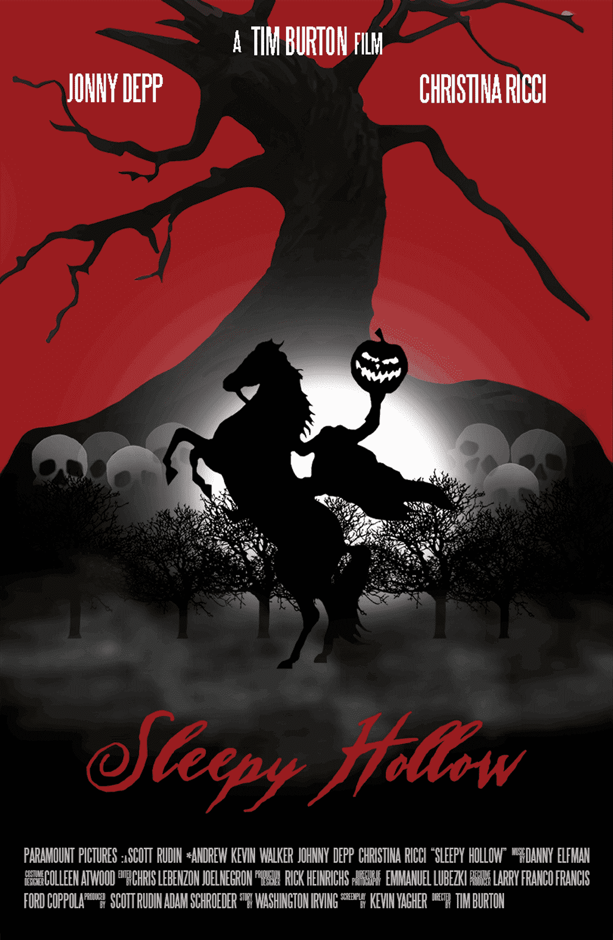 Sleepy Hollow movie poster by Mattea Bergland.
