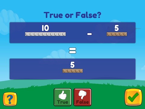 Compare a number to a number sentence (subtraction only) Math Game
