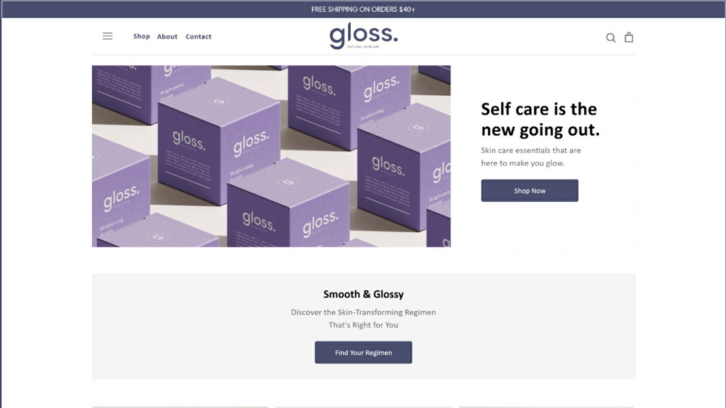 Gloss - Cosmetic Website Design Insparation