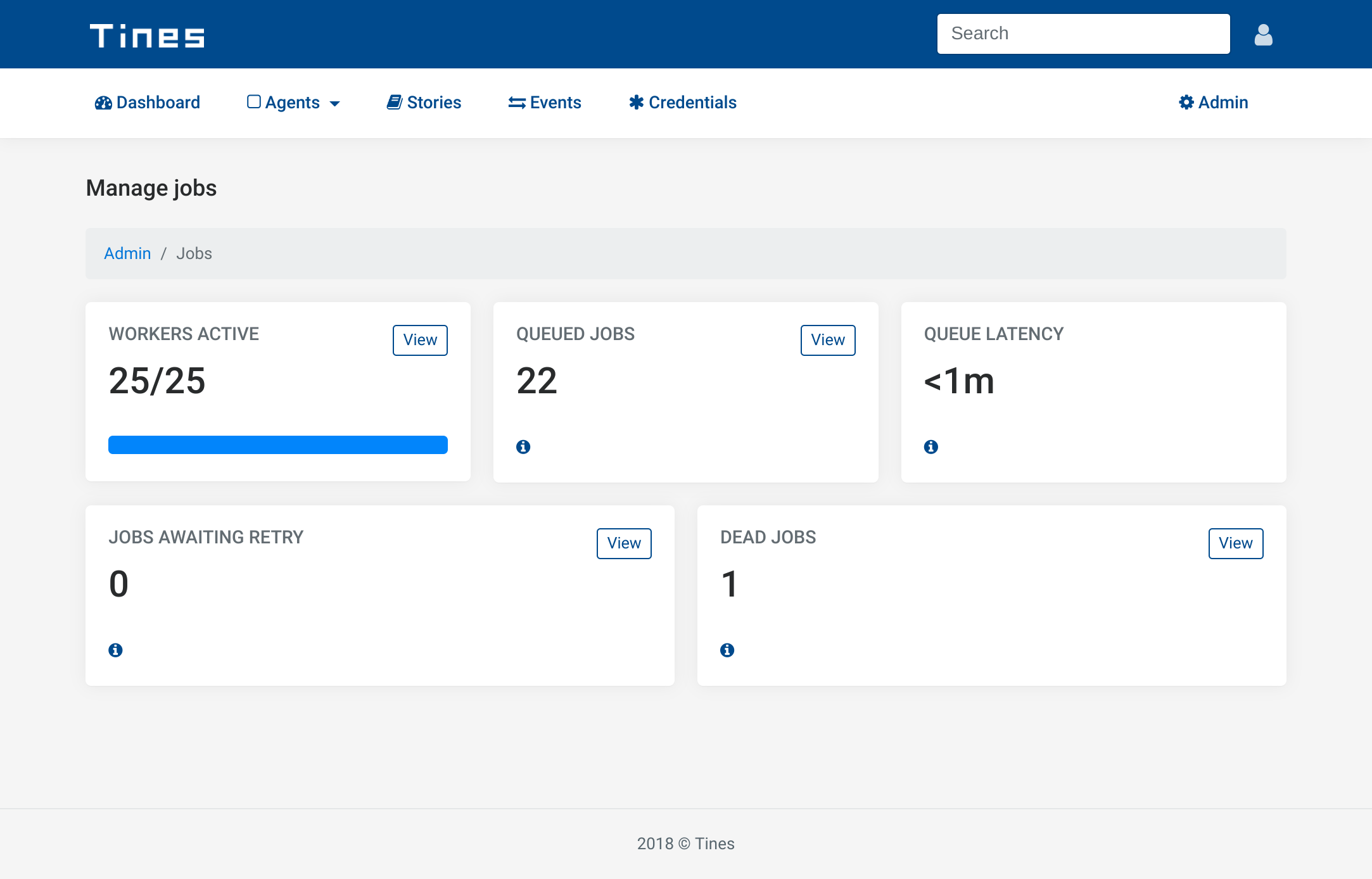 Job management page