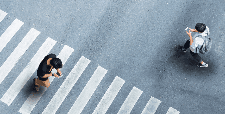 Pedestrians crossing