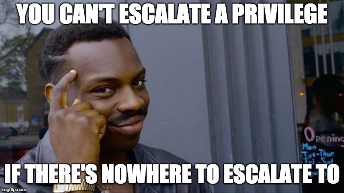 You can't escalate a privilege if there's nothing to escalate