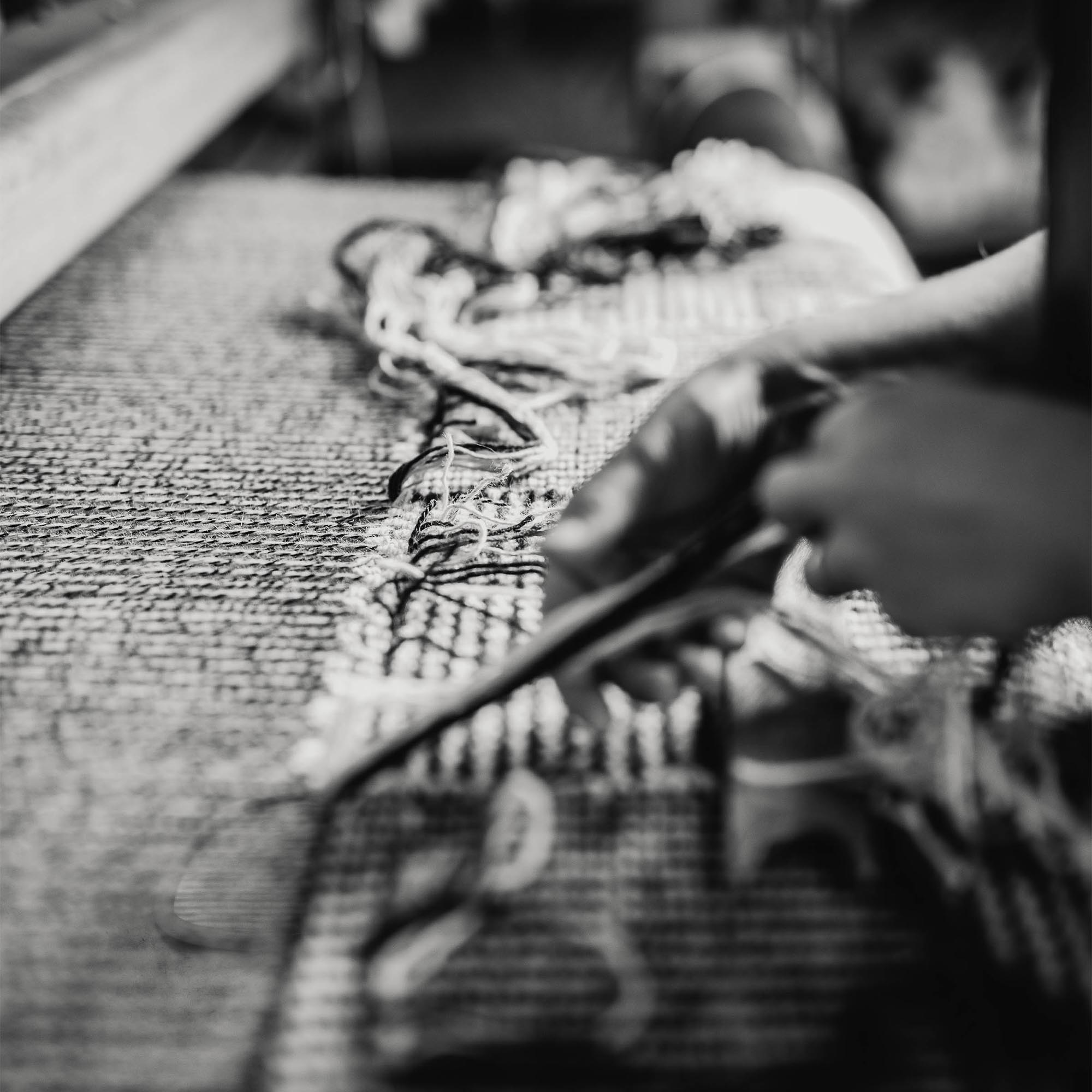 Landing image featuring some of the looms we use at MMF
