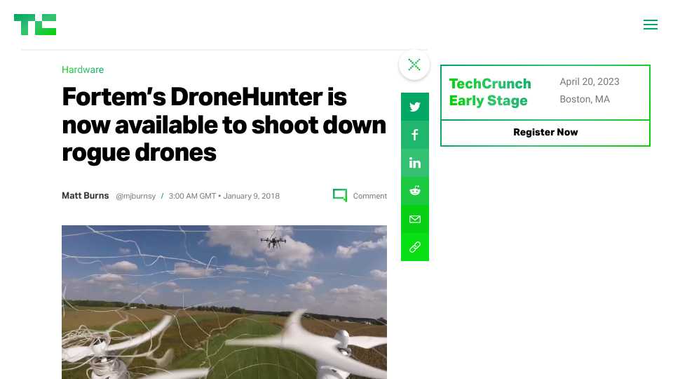 Fortem's DroneHunter is now available to shoot down rogue drones