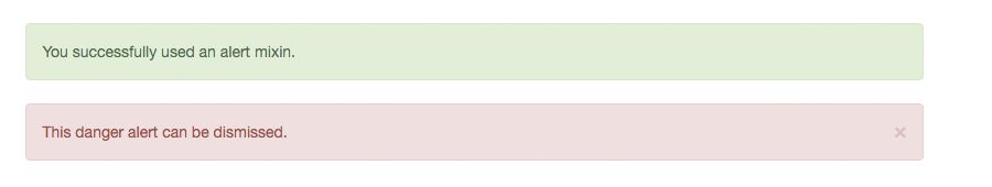 Example of Bootstrap Alerts created by mixins