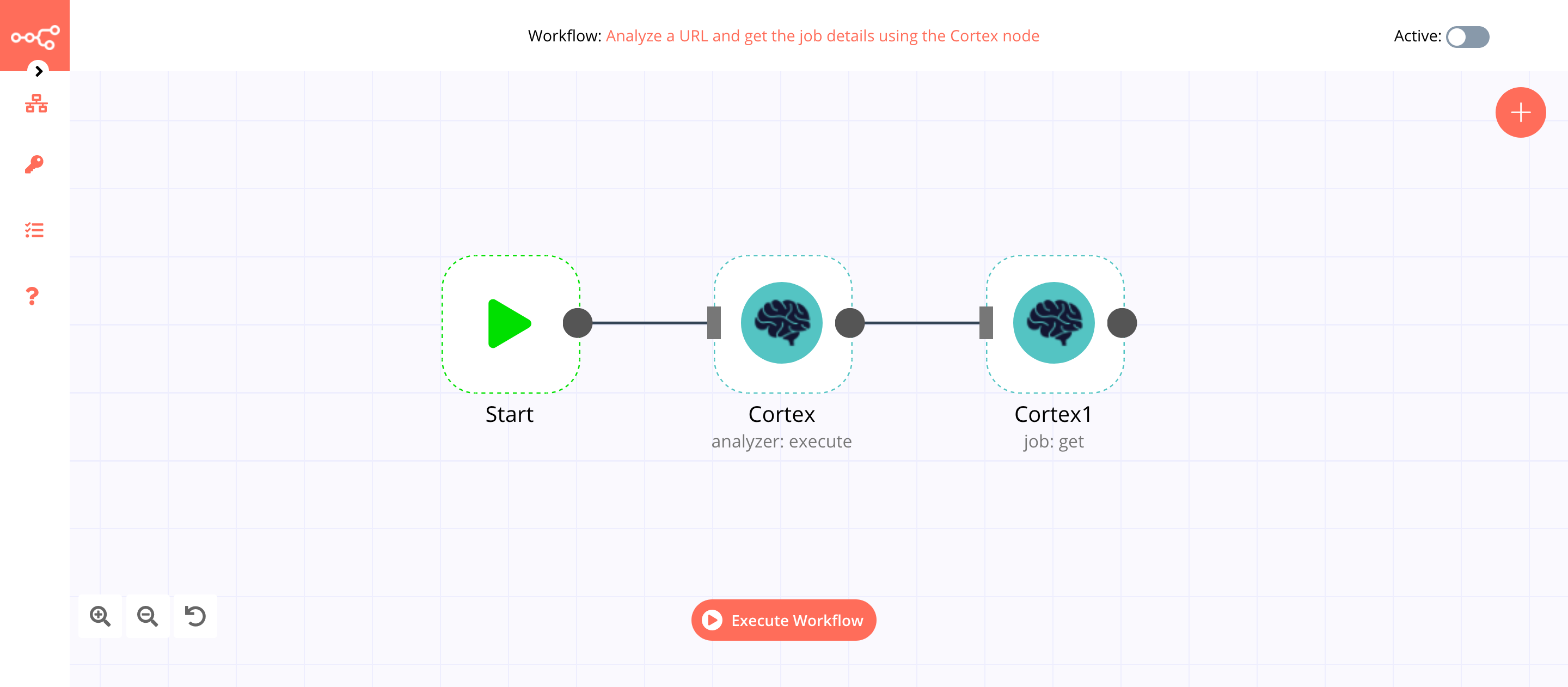 A workflow with the Cortex node