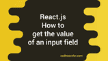 How to get the value of an input field in React.js - CodeVsColor
