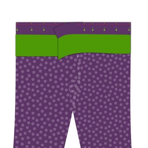 Sew waistband to trousers
