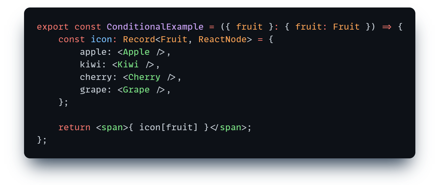 Utilising a union and record type for type safe and exhaustive conditional rendering