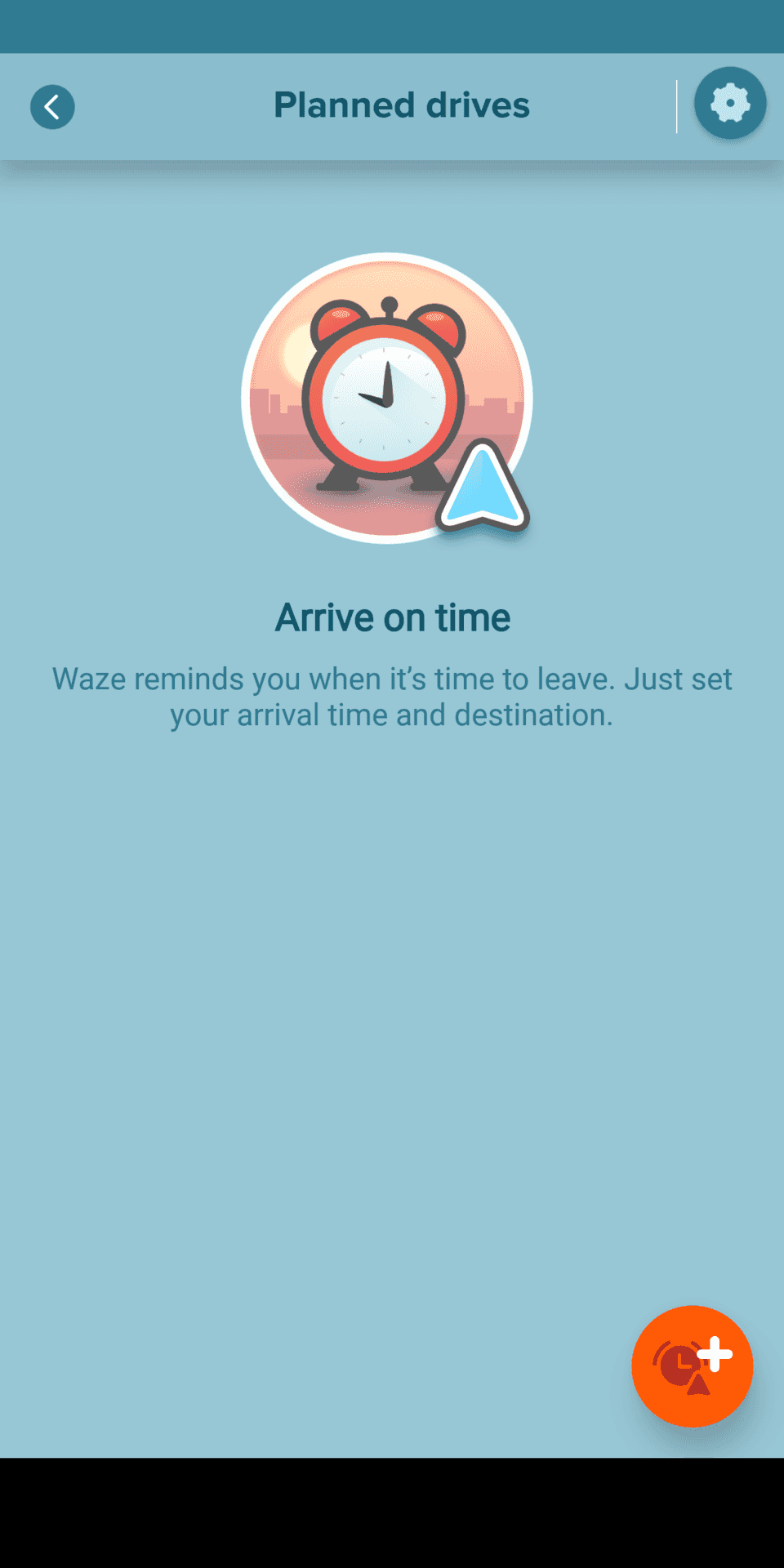 Screenshot of No upcoming events in Waze for Android